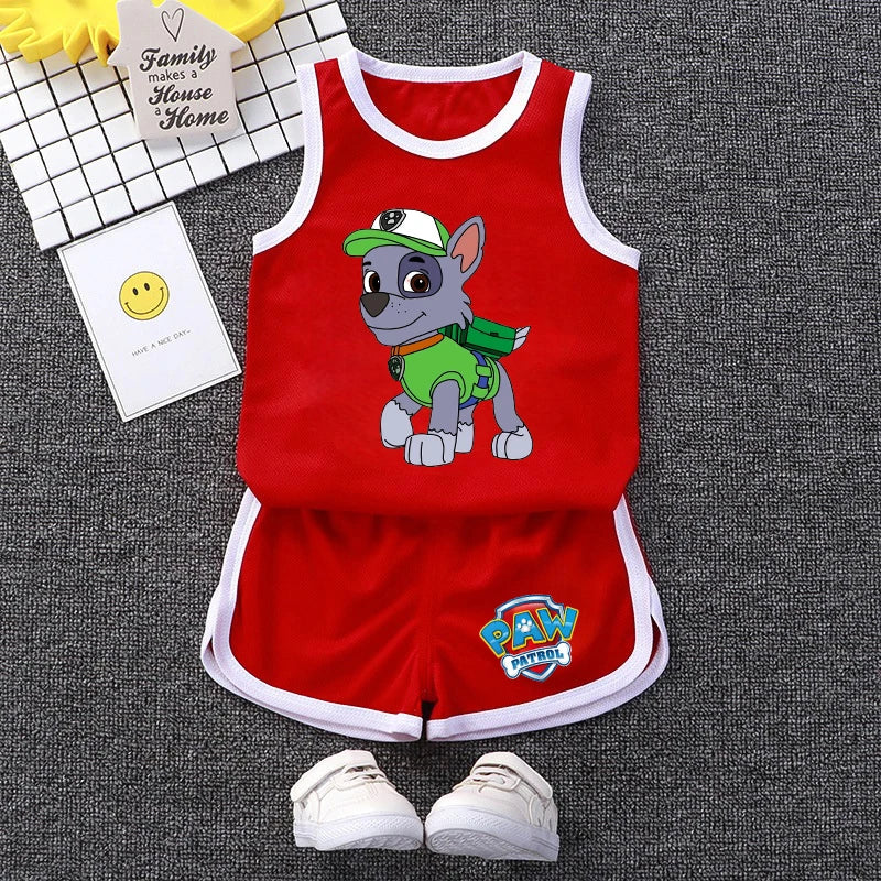PAW Patrol Kids Soccer Jersey Set - Colorful Sleeveless Sportswear Training Outfit