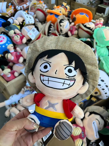 25CM One Piece Anime Plush Toys - Luffy, Chopper, Ace and Zoro Cute Stuffed Character Dolls for Fans and Gifts