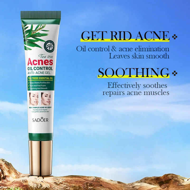 SADOER Tea Tree Acne Cream – Oil Control, Hydrating & Moisturizing Facial Skincare Gel