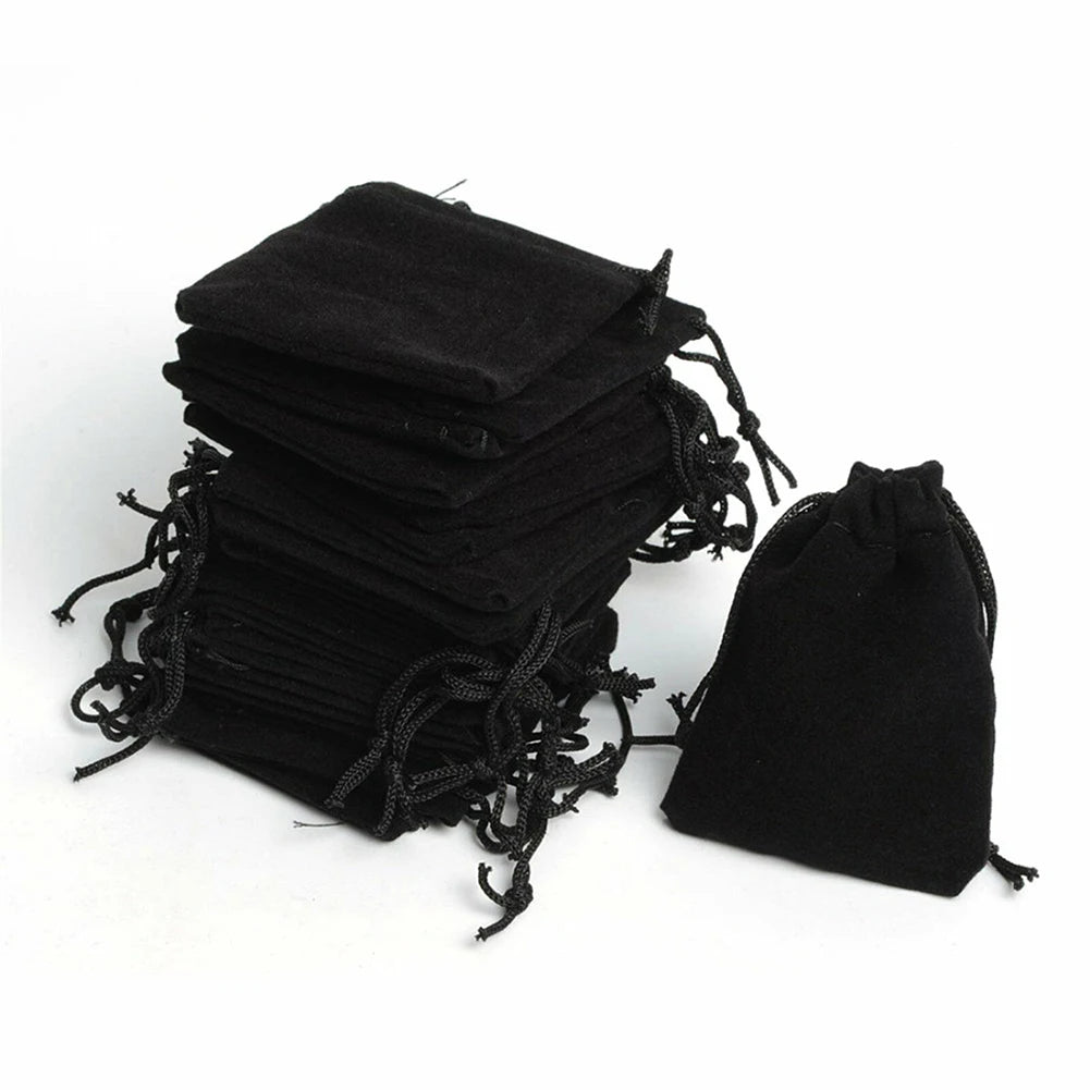100pcs Velvet Drawstring Bags – Jewelry Gift Pouches for Wedding, Party, Sweets & Display (5x7/7x9/10x14cm)