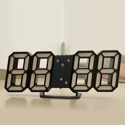 3D LED Digital Wall Clock – Luminous Multifunctional USB Plug-In Electronic Clock for Home Decoration