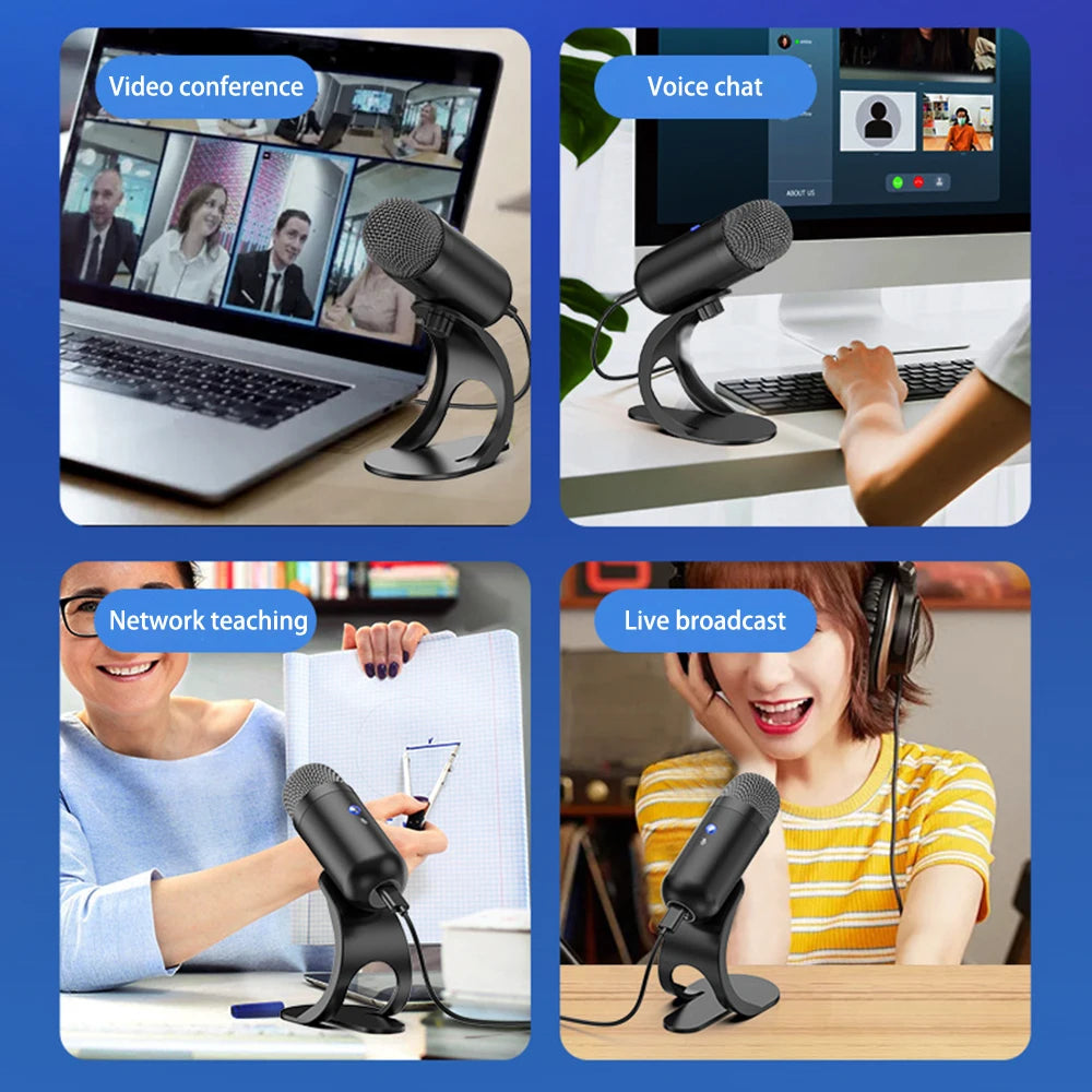 USB Gaming Microphone with RGB — Noise Cancelling PC Condenser Mic for Streaming & Podcasts