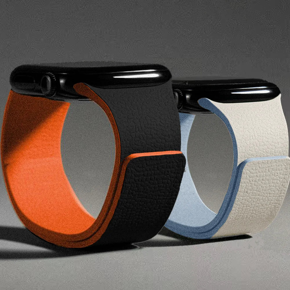 Silicone Magnetic Strap for Apple Watch - Adjustable Band for 49mm/46mm/45mm/44mm/42mm/41mm/40mm Series Ultra, SE & More