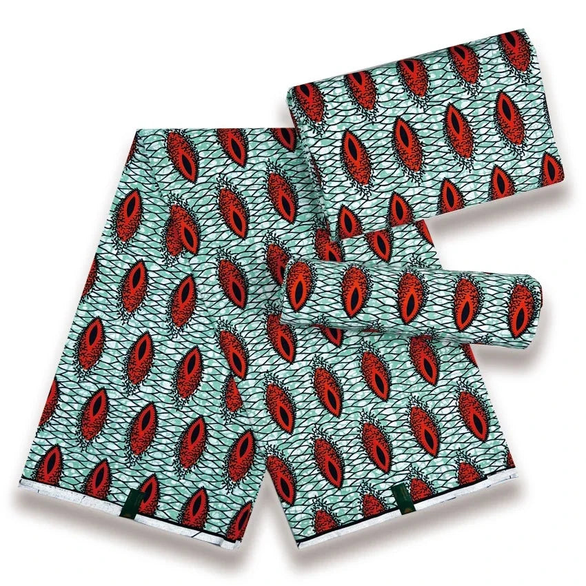 African Wax Print Fabric - 100% Cotton Nigerian Ankara Batik Material for Women’s Dresses