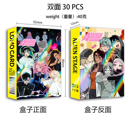 Alien Stage Anime Photo Card Set - 30PCS LOMO Cards & Mini Stickers for Collectors and Fans