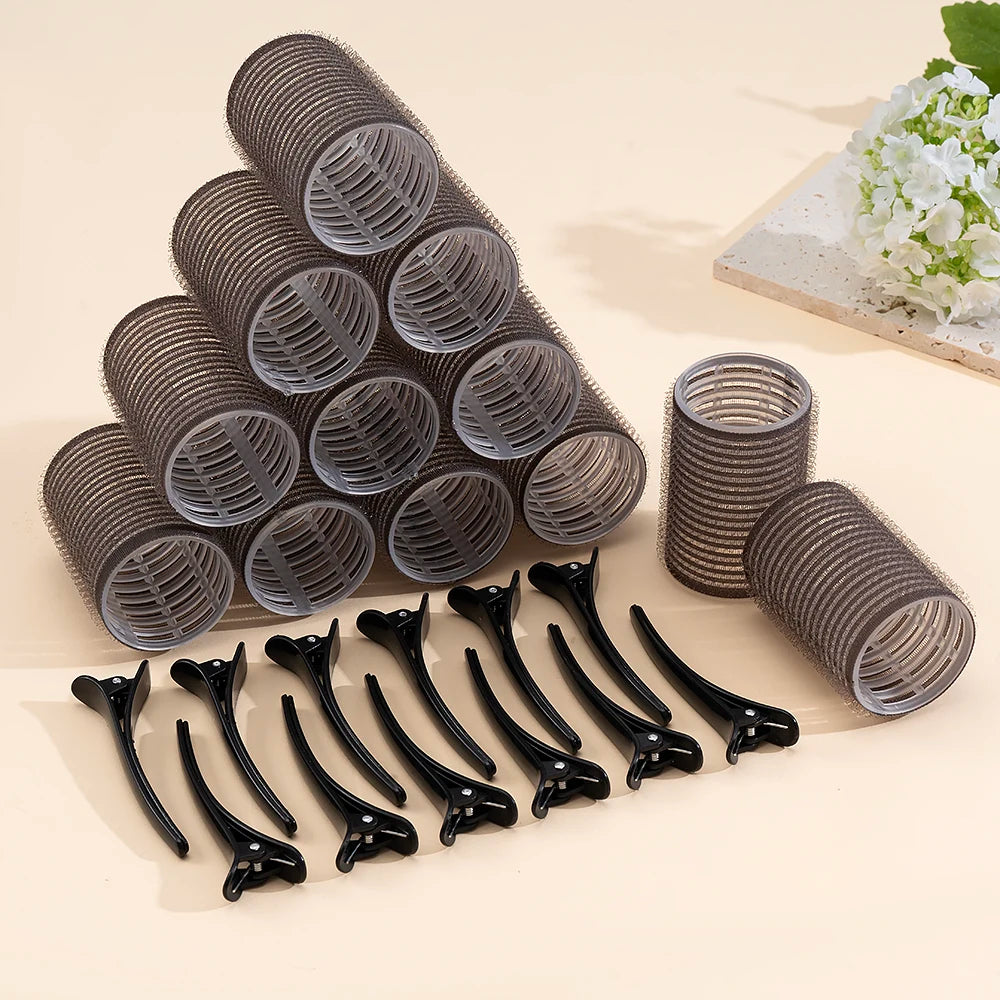 24-Piece Self-Grip Hair Rollers - Heatless Curlers for Volume, Bangs & Easy Styling