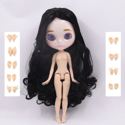 ICY DBS Blythe Doll 1/6 Joint Body 30cm BJD – Shiny Face with Extra Hands, DIY Fashion Doll Gift