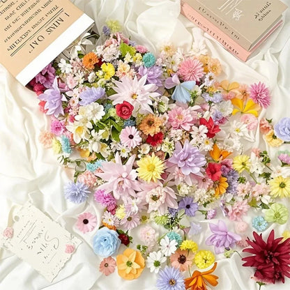 20/52Pcs Artificial Silk Flowers – Random Mix Fake Flowers for Home Decor, DIY Crafts, Wedding, and Bridal Accessories