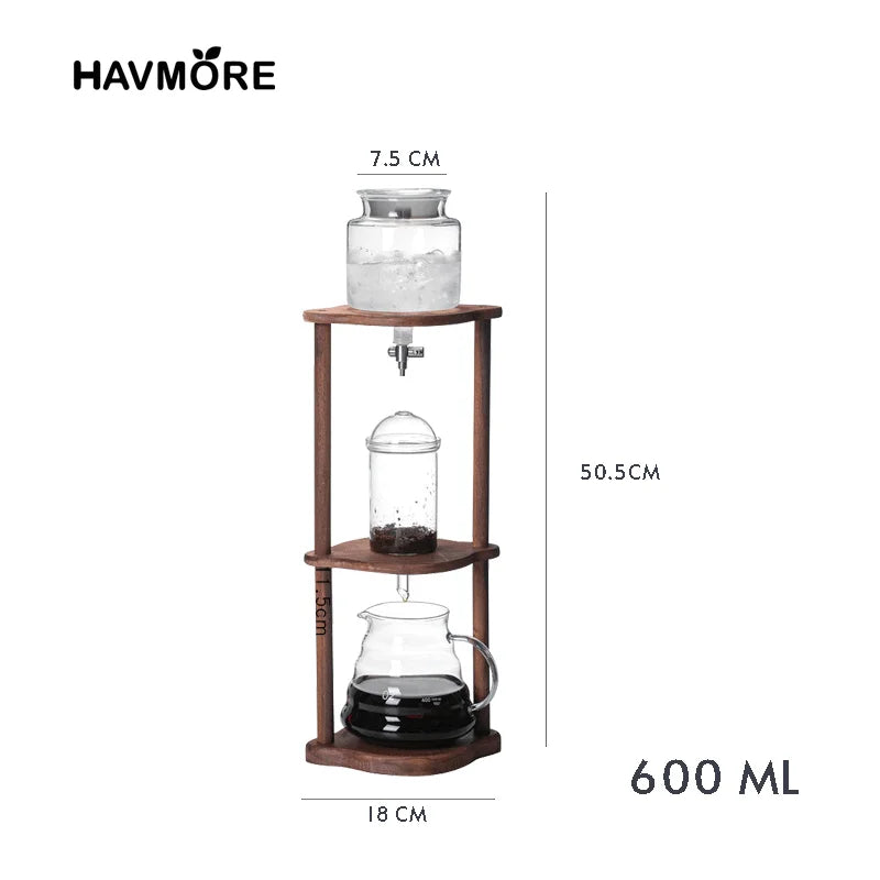 600ml Cold Brew Coffee Maker - Iced Coffee Drip Pot for Home Baristas and Espresso Accessories