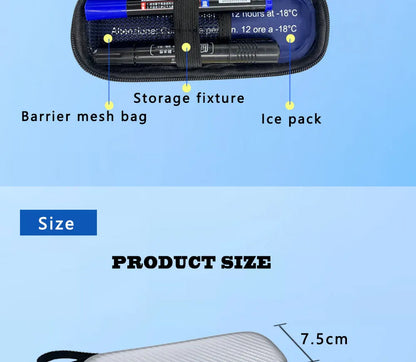 Portable Insulin Cooling Bag with 4 Ice Packs – Diabetic Pocket Pill Protector, Waterproof Thermal Insulated Medical Cooler
