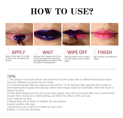 Blading Lip Gloss Peel & Stick Set – Long-Lasting, Waterproof, Pink, Transfer-Resistant Natural Lip Gloss for Women
