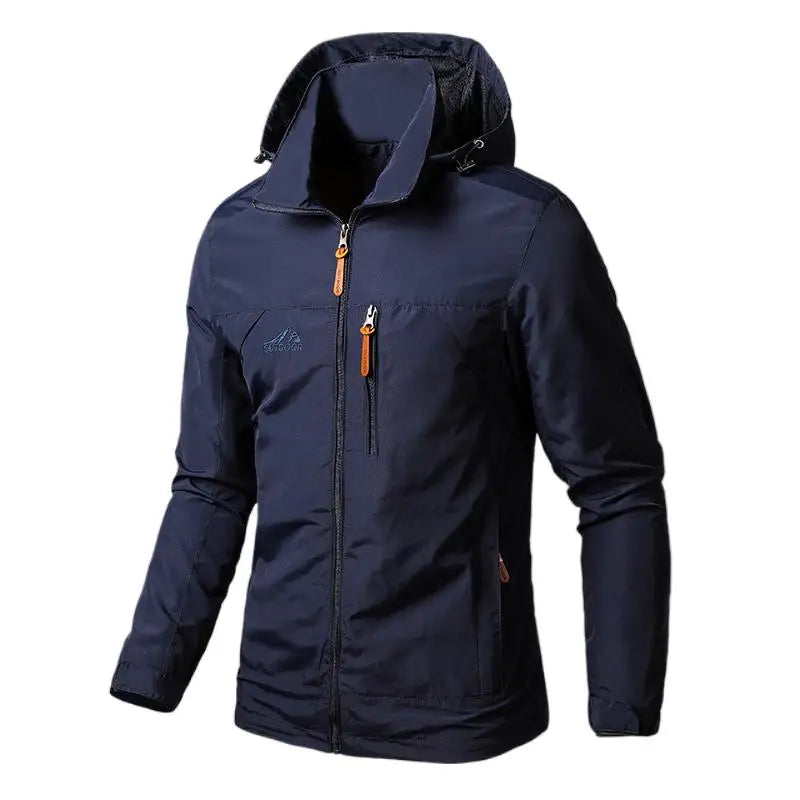 Men’s Waterproof Military Windbreaker Jacket - Hooded Autumn Outdoor Hiking, Biking & Casual Bomber Coat