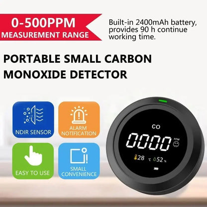 FABISENSE 3-in-1 Carbon Monoxide Detector - High-Precision CO Monitor with Temperature & Humidity Sensor