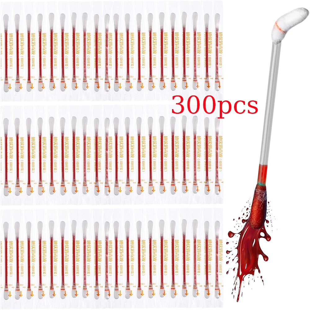 Disposable Iodine Swab Sticks - Individually Packaged Antiseptic Swabs for Travel, Outdoor First Aid, and Skin Care