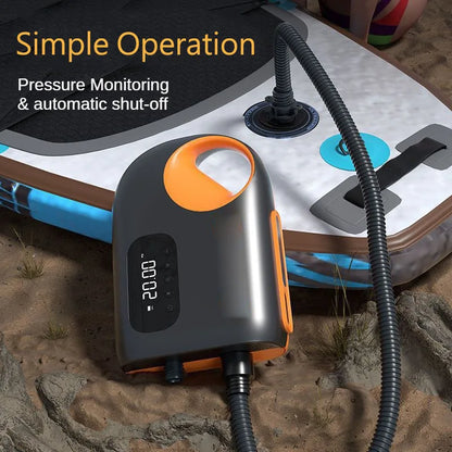 LEIBOO 20PSI DC Electric Air Pump – High-Speed Compressor for Inflatable SUP, Paddle Board, Airbed, Boat & Kayak
