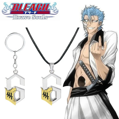 Grimmjow Jaegerjaquez Anime Keychain Necklace - 6th Blade Logo Cosplay Jewelry Fan Collectible Gift
