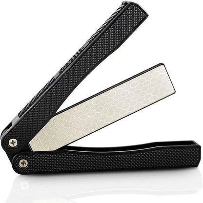 Double-Sided Diamond Knife Sharpener – Foldable Pocket Sharpening Stone for Fast, Professional Kitchen Blade Grinding