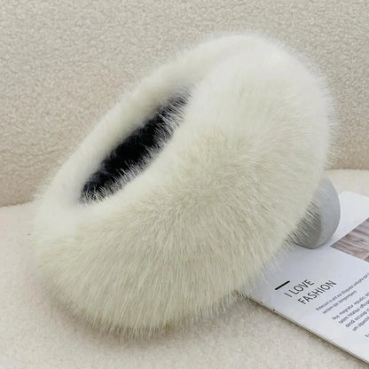 Winter Faux Fur Bucket Hat for Women – Fluffy Thick Plush Fisherman Hat, Coldproof & Windproof Skiing Fashion Panama Cap