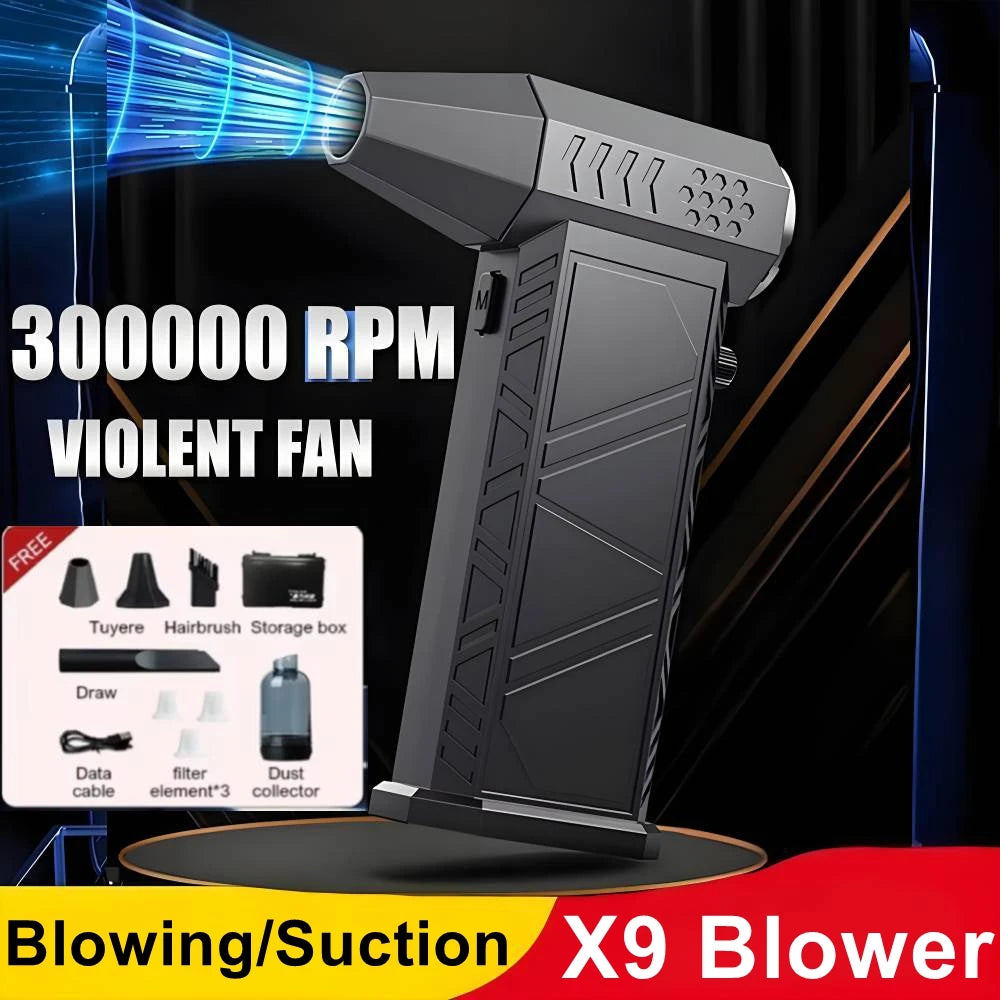 300,000 RPM Turbo Jet Blower X9 – High-Speed Wireless Compressed Air Duster, Portable Turbo Fan for Dust Cleaning