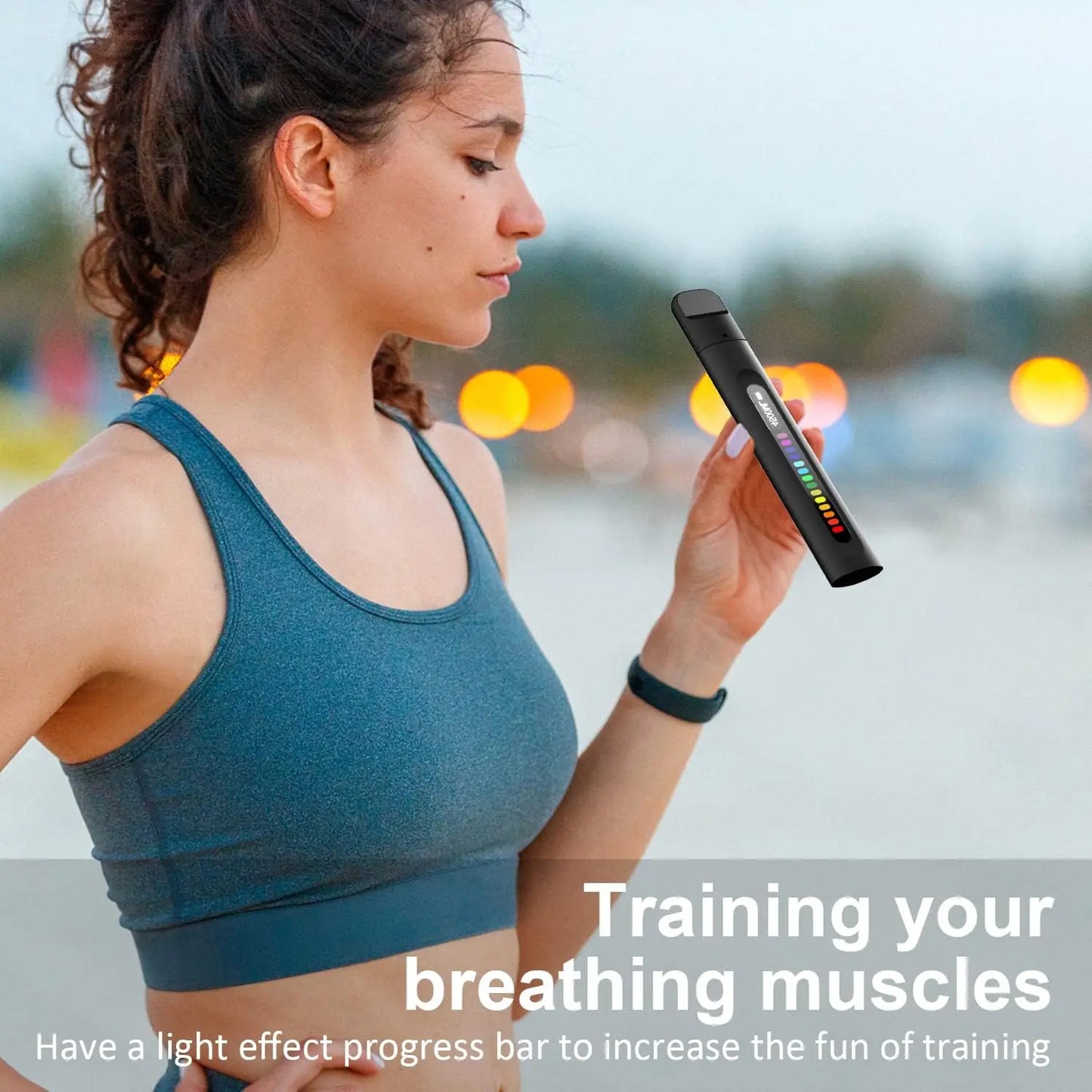 Smart Breathing Trainer Device with App — Breath Monitor for Lung Strength and Exercise