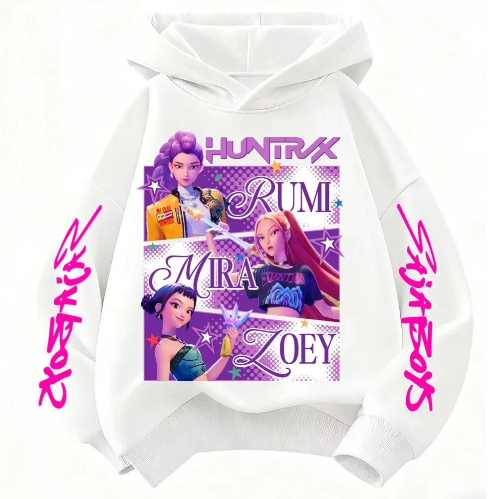 KPop Demon Hunters Huntrix Hoodie – Kids Fashion Sweatshirt for Girls & Boys, Spring Autumn Casual Tops