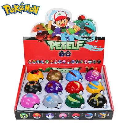 12Pcs Pokémon Poké Ball Figure Set – Pikachu Pocket Monster PVC Action Figures Collection Toy Gift Set