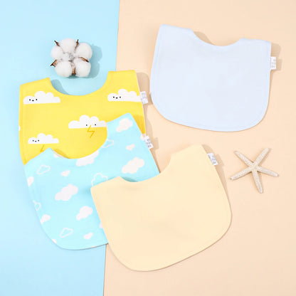 Cotton Baby Bib Set - Adjustable Soft Infant Feeding Bibs Burp Cloths Bandana Scarf for Boys & Girls