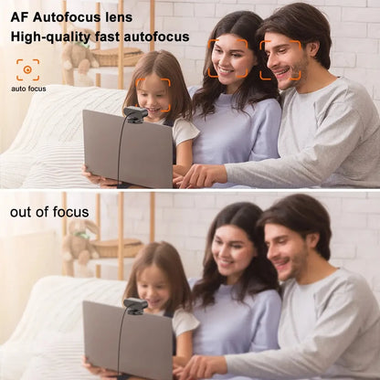 4K Webcam with Microphone - 1080P Mini Camera, 2K Full HD, Auto Focus for PC, Laptop, Video Shooting