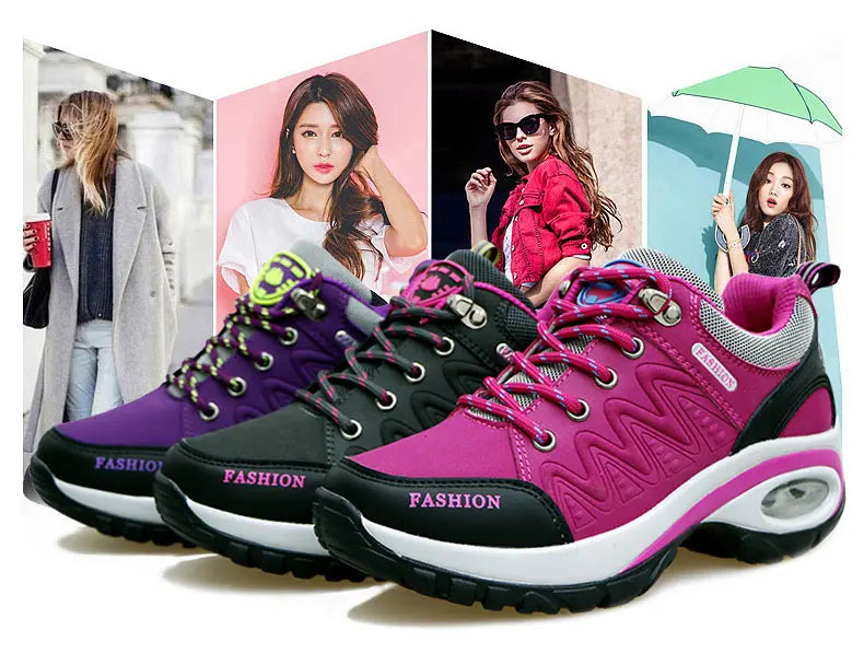 Women’s Sports Shoes – Platform Sneakers, Non-Slip Hiking & Running Shoes, Casual Low Top Footwear for Outdoor Activities