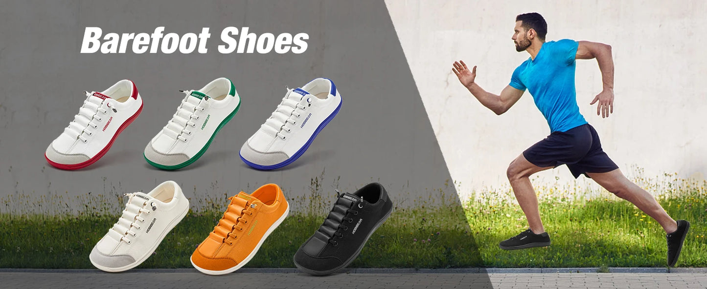HOBIBEAR Zero Drop Barefoot Shoes – Wide Toe Minimalist Canvas Sneakers for Men & Women