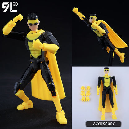 9L3D Lucky 13 Invincible Boy Eve Action Figure — 3D Printed Anime Model, Multi-Jointed Poseable Collectible Toy Gift for Fans