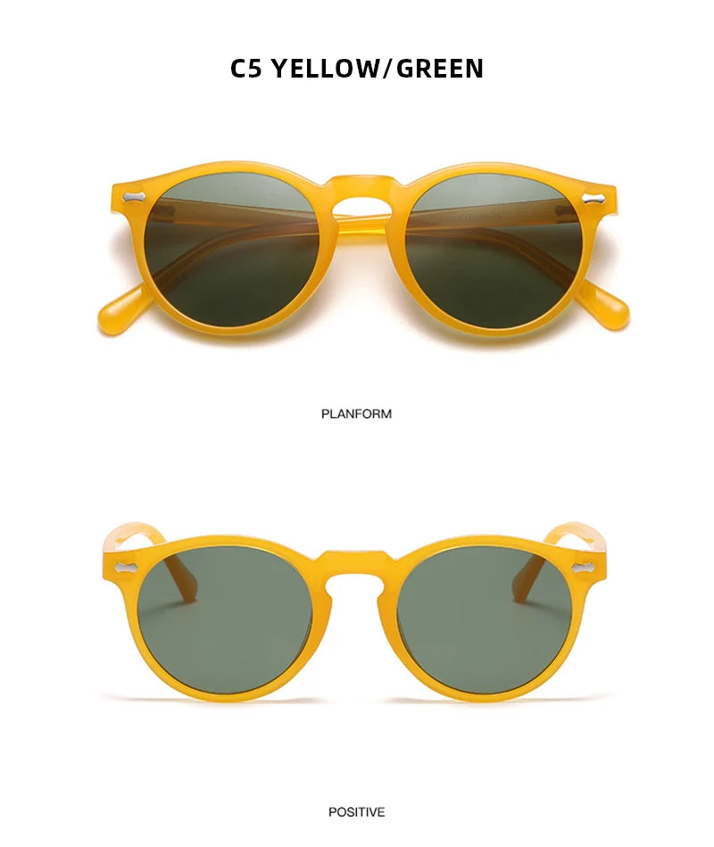 Retro Round Polarized Sunglasses – Vintage Fashion Shades for Men & Women, Driving Eyeglasses