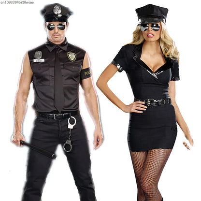Police Officer Costume - Adult Halloween Cosplay Fancy Dress for Men & Women