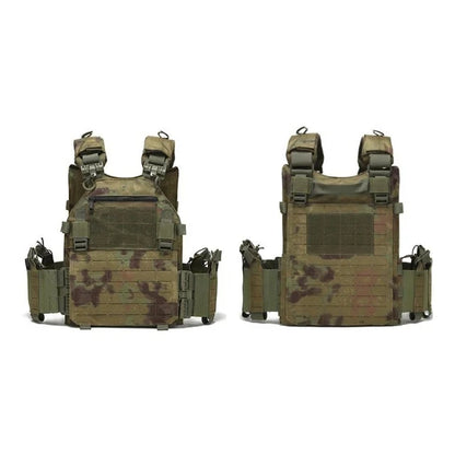 New Combat Vest 6094 – Lightweight Quick Release Laser Cut Tactical Gear for Hunting, Black Tactical Vest