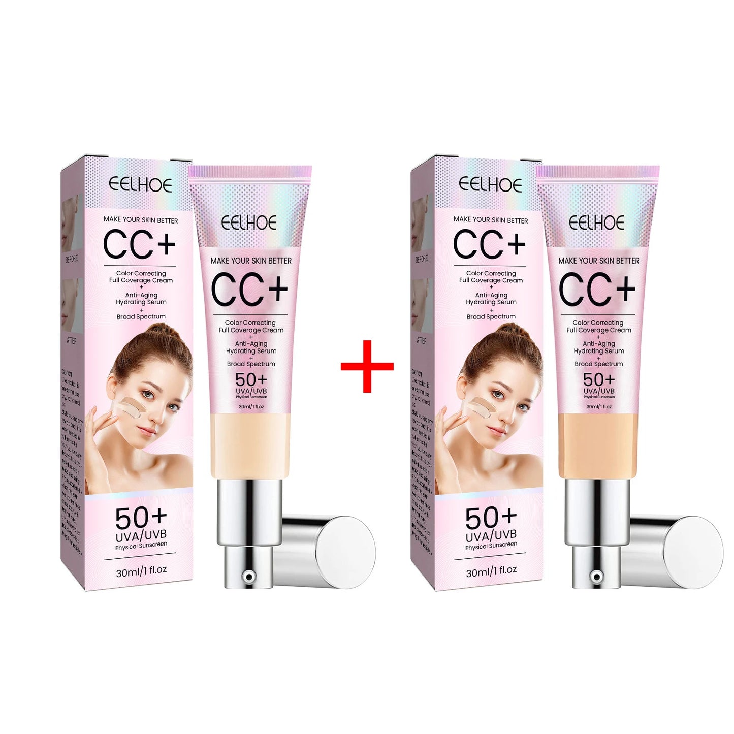 CC Foundation Cream – Natural Moisturizing, Waterproof, Brightening Concealer with Oil-Control & Long-Lasting Coverage