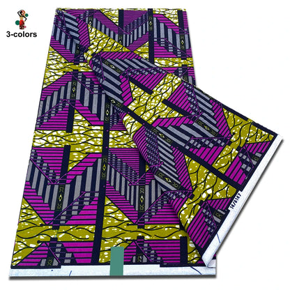 Newest African Ankara Wax Fabric - 100% Cotton Soft Dutch Hollandais Pagne Print for Dresses & Sewing