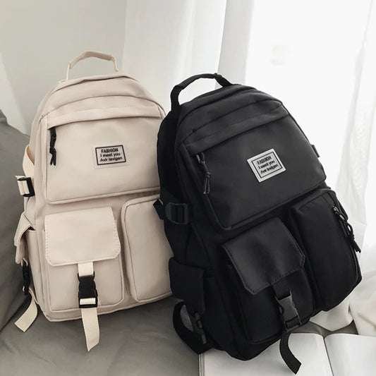 Multi-Pocket Nylon Backpack — Large-Capacity School & Computer Bag for Men & Women