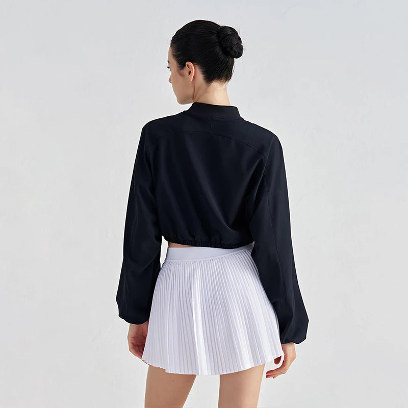 Women’s Yoga Sport Jacket – Long Sleeve Zip Up Breathable Loose Fit Fitness Running Gym Workout Activewear Coat