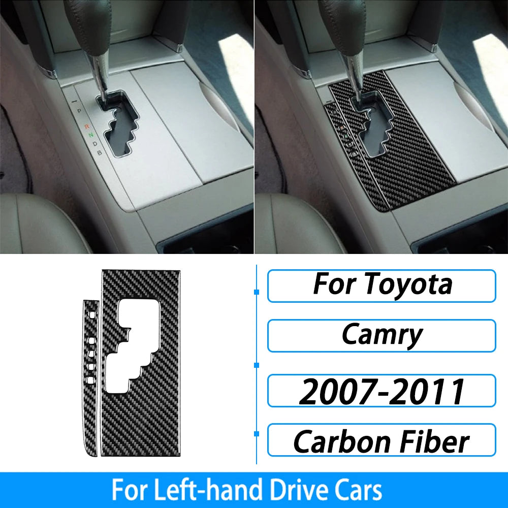 Toyota Camry 2007–2011 Carbon Fiber Interior Trim Set - Center Console, Gear Shift & Air Vent Decorative Covers