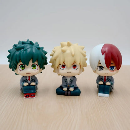10cm My Hero Academia Anime Figures – Midoriya Izuku, Bakugo Katsuki & Todoroki Shoto PVC Action Statuette Collectible Toy Set