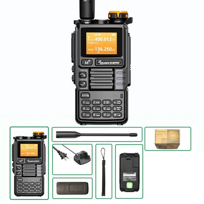 Quansheng UV-K6 Upgrade UV-K5 Interphone – 5W Air Band Radio, UHF/VHF, DTMF, FM Scrambler, NOAA Wireless Frequency with Type-C Charging