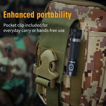 Wurkkos WK03 1800LM LED Flashlight - USB-C Rechargeable 18650 Torch with SST40, IP68 Waterproof for Hiking & Camping