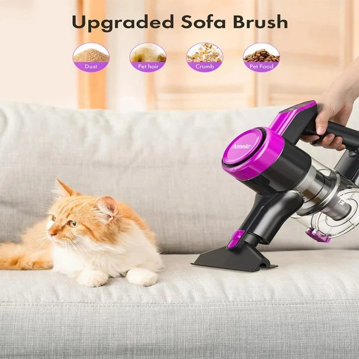 Homeika Cordless Stick Vacuum Cleaner – 23KPa Powerful Suction, 48min Runtime, LED Display for Hard Floors & Carpets