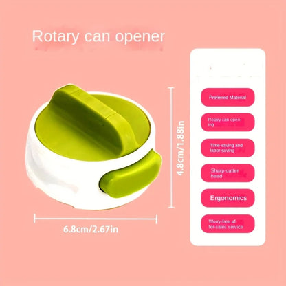 Adjustable Anti-Slip Portable Manual Can Opener - Easy Twist Release Kitchen Gadget for Opening Jars and Small Cans