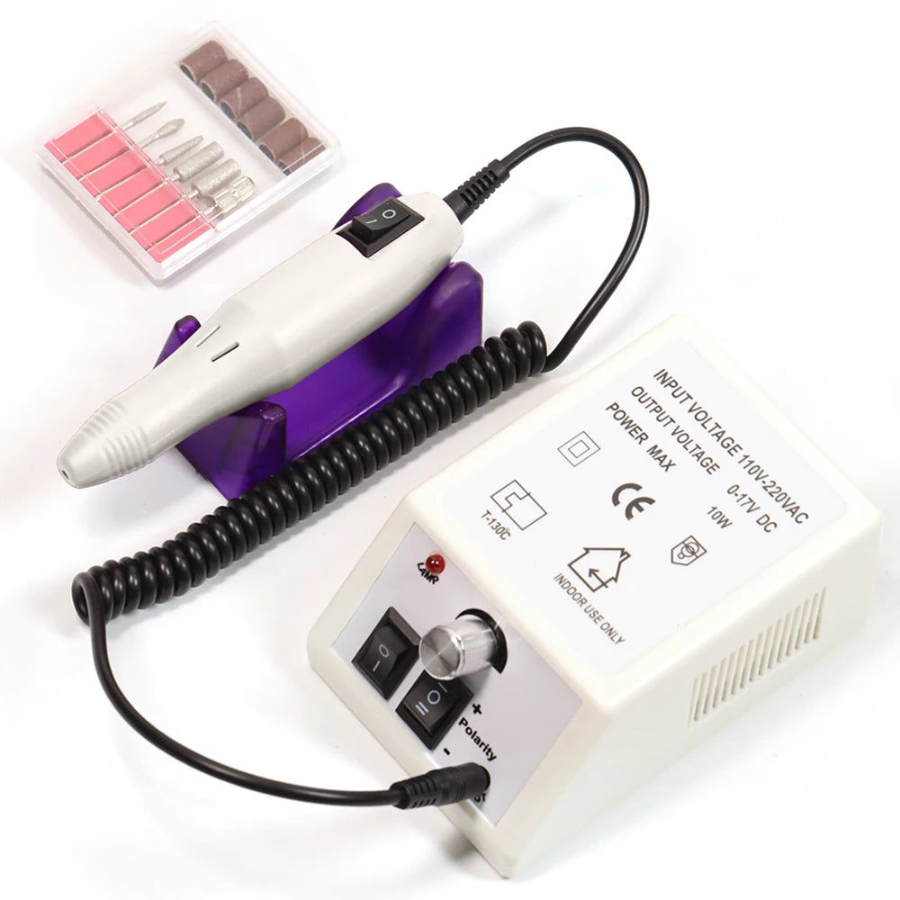 20000RPM Professional Nail Drill Machine Set - Low Noise Nail File Kit with Drill Bits & Gel Polish Remover Tools
