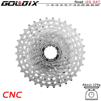 GOLDIX Ultralight CNC Road Bike Cassette — 11/12-Speed 28T-36T Sprocket for SHIMANO HG, K7 11S/12S