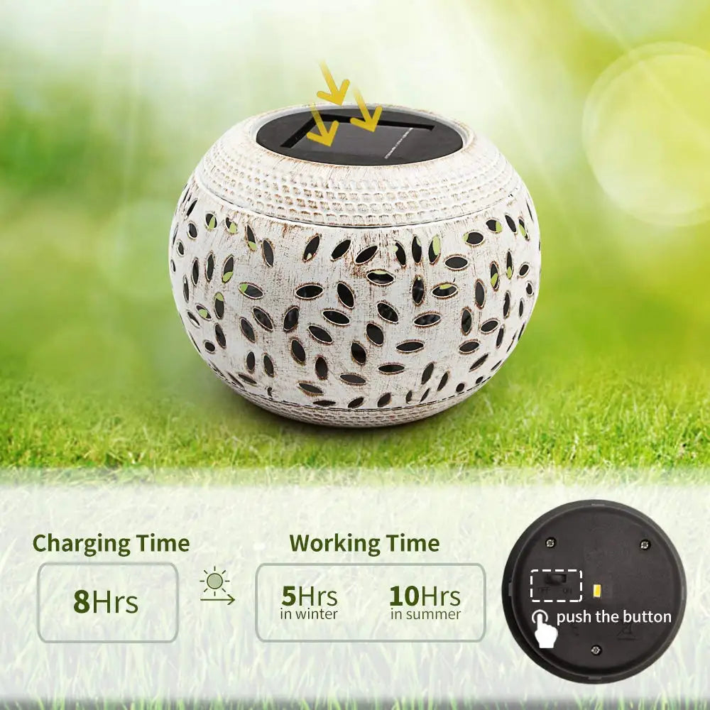 Solar Table Lights - Outdoor Waterproof 8 Lumen Metal Lantern for Desk and Patio, Stylish Home Decor in White and Black