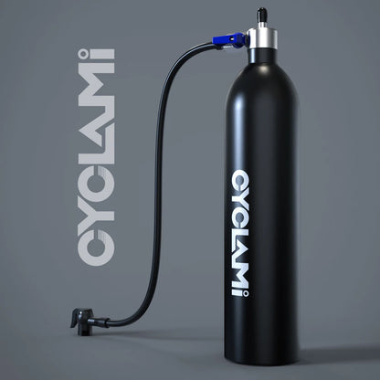 CYCLAMI 1.2L Aluminum Alloy MTB Road Tire Inflator – Valve Gas Cylinder for Tubeless 29" Bike Tires