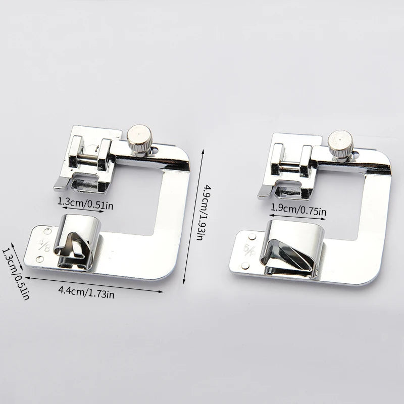 Sewing Machine Rolled Hem Presser Foot - 9mm 13mm 19mm 25mm Multi-Size Sewing Accessory