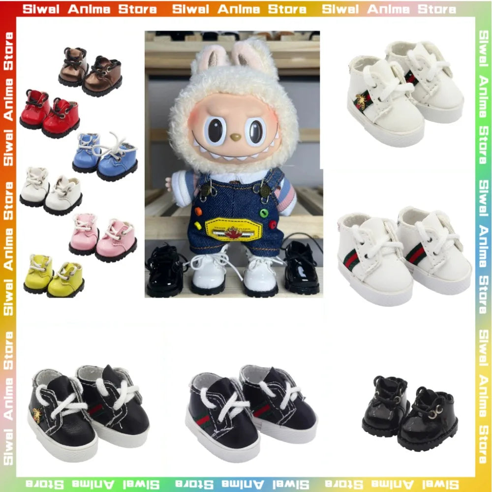 Only Shoes for 17cm Labubu Doll – Cute Kawaii V1 V2 Casual Sports Shoes, Outfit Accessories Gift